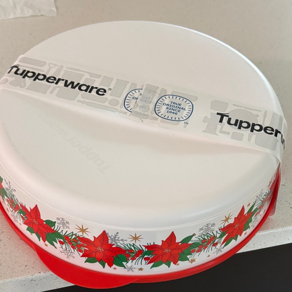 Tupperware Red and White Holiday Container - Picture 2 of 3
